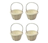 Sirxlevcy Paquet de 4 Mini Paniers Tissés, Panier de Fleurs de Mariage, Paniers 8x5 cm pour Demoiselles d'honneur, Paniers de Demoiselle d'honneur, Fleurs Tressées