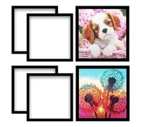 Sirxlevcy Paquet de 6 Cadres de Peinture Diamant, Cadre Photo de Peinture 25 X 25 Cm, Cadre Photo Magnétique Noir pour Images de Peinture Diamant