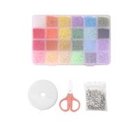 Sirxlevcy Perles de Rocaille pour Bracelets, 24 Couleurs 3Mm Petites Perles de Verre ColoréEs pour Bracelets Fabrication de Artisanat 12000 PièCes SéRies
