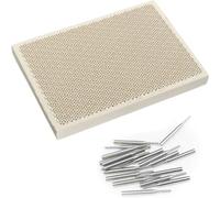 Sirxlevcy Plaque à Souder en Céramique en Nid D'Abeille avec Aiguilles, Outils de Fabrication de, Panneau en Nid D'Abeille à Souder Rectangulaire, Bloc à Souder