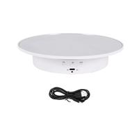 Sirxlevcy PréSentoir Rotatif Motorisé, 7,87 Pouces, PréSentoir de Plateau Tournant à 360 DegréS Recouvert d'un Miroir pour la Photographie (Blanc)