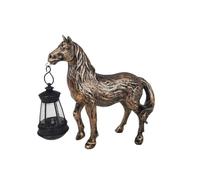 Sirxlevcy Statue de Cheval avec Lanterne Solaire pour Décoration de Jardin, Cour, Art, Sculpture pour Femme, Homme, Anniversaire B