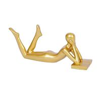 Sirxlevcy Statue de Lecture en Or, Décorations pour, Accent Doré, Décoration pour, Résine, Figurines de Lecture Abstraites, A Doré