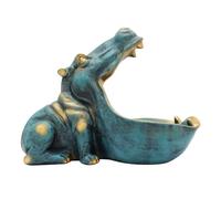 Sirxlevcy Statue D'Hippopotame en Résine pour, Figurine D'Hippopotame, Plat à Bonbons Amusant, Bol à Clés, Sculpture à Grande Bouche, Décoration Artistique de Table A