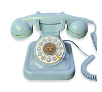 Sirxlevcy Téléphone Filaire Rétro Style Cadran Prise Téléphone Fixe à Antique Européen Bureau Téléphone Décoration Mode Classique Ancien Téléphone Filaire Bleu