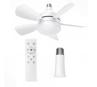 Sirxlevcy Ventilateurs de Plafond à Douille avec Lumières et Télécommande - Lampe de Ventilateur à Douille avec Ampoule LED à Intensité Variable, Ventilateur de Plafond à Visser