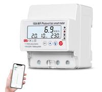 SiRyder Compteur D'énergie Intelligent Wifi,100A 220V Compteur Photovoltaïque LCD Tuya Smart Comptage Bidirectionnel/Protection Contre la Surtension/Sous-Tension/Contrôle à Distance/Gestion Prépayée