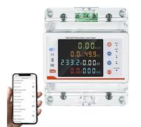 SiRyder Compteur Intelligent,100A AC80-300V Single-Phase WLAN MeterTuya Smart Wifi Meter, Compteur Bidirectionnel avec Protection Contre les Surtensions/Surintensités