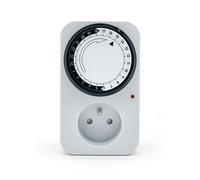 SiRyder Programmateur Prise Electrique avec Trou de Protection,24h Prise TemporiséE Programmeur Minuterie MéCanique Quotidienne Prise de Temporisation Programmable 220V