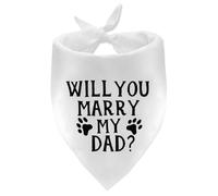 Sisadodo Bandana de mariage pour chien pour annonce de fiançailles « Will You Marry My Dad », accessoire pour chien, accessoire photo de mariage, foulard pour chiens de petite, moyenne et grande