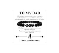 Sisadodo Ensemble de bracelets de perles pour la fête des pères, un anniversaire et des cartes de remerciement sentimentales « I Love You Dad », Résine