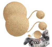 SISAL CAT CROCKER - Boule à gratter en sisal pour chat - Jouet à gratter pour lapin - Balle à gratter en sisal polyvalente - Jouet portable pour chat - Aiguiseur de griffes pour chat - Jouet