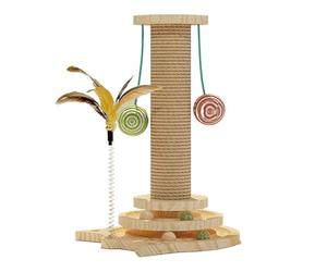 Sisal Cat Scratch Pole - Jouet pour Chat réutilisable et Stable pour des Exercices Amusants à la Maison - Parfait pour Le Divertissement et l'exercice - Style Relaxant et Terre à Terre