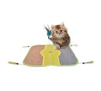 Sisal Cat Scratcher Mat Tapis en sisal pour chats - Tapis de griffure en sisal naturel avec corde pour chat