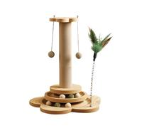 Sisal Cat Scratcher Post-4-en-1 Cat Scratcher Tree | Poteaux griffés durables pour chat avec boule en sisal Dangle, jouet d'escalade interactif pour jouer