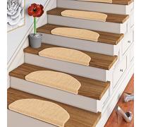 Sisal - Naturel Tapis Marche escalier - Écrou (Semi-Circulaire) - 2 Tailles