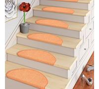 Sisal - Naturel Tapis Marche escalier - Orange (Semi-Circulaire) - 2 Tailles