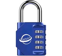 SISAV Cadenas à Combinaison 4 Chiffres Pour Usage Extérieur,Pour Casier de Gymnase Scolaire,Casier de Sport,Portail de Clôture,Portail,Loquets et Boîte à Outils,Bleu