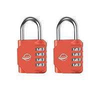 SISAV Cadenas à Combinaison 4 Chiffres Pour Usage Extérieur,Pour Casier de Gymnase Scolaire,Casier de Sport,Portail de Clôture,Portail,Loquets et Boîte à Outils,Orange rouge (2 Pièces)