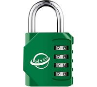 SISAV Cadenas à Combinaison 4 Chiffres Pour Usage Extérieur,Pour Casier de Gymnase Scolaire,Casier de Sport,Portail de Clôture,Portail,Loquets et Boîte à Outils,Vert