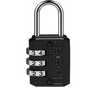 SISAV Cadenas à Combinaison à 3 Chiffres,Cadenas de Gym,Cadenas d'Extérieur,Adapté aux Casiers d'École,aux Boîtes à Outils,aux Sacs à Dos de Voyage,avec Loquet (Noir,1 Pièces)