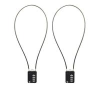 SISAV Cadenas à combinaison à 4 chiffres avec câble de 50cm/20pouces pour casier de gymnase scolaire,casque,classeurs,boîte à outils,valise,sac à dos,noir 2 Pièces