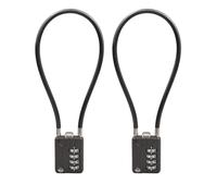 SISAV Cadenas à combinaison à 4 chiffres avec câble robuste de 30cm/12pouces pour casier de gymnase scolaire,casque,classeurs,boîte à outils,valise,sac à dos,noir gun 2 Pièces