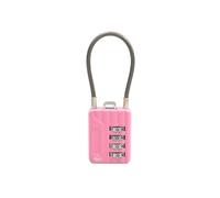SISAV Cadenas à combinaison à 4 chiffres - Câble de 12 cm pour casier d'école, casier, armoire, boîte à outils, bagages, sac à dos - 3 mm de diamètre - Rose