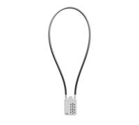 SISAV Cadenas à combinaison à câble à 4 chiffres - 50 cm - Câble audacieux pour casier de gym, casque, armoire de classement, boîte à outils, bagages, valise, sac à dos - 5 mm de diamètre, argenté