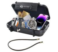 SISAV Coffre-fort portable, coffre-fort à combinaison avec câble amovible, définissez votre propre combinaison, pour les voyages, la famille et les activités de camping en plein air, noir