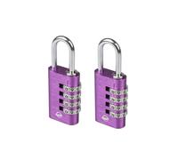 SISAV Lot de 2 cadenas à combinaison à 4 chiffres pour casiers scolaires, boîte à outils, clôture, casier d'employés (violet)