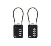 SISAV Lot de 2 verrous à combinaison à 4 chiffres de 11,9 cm pour casier de gym, casque, armoire de classement, boîte à outils, valise, sac à dos, câble de 3 mm de diamètre, noir