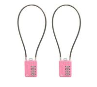 SISAV Lot de 2 verrous à combinaison par câble à 4 chiffres avec câble de 30 cm pour casier scolaire, casque, classeurs, boîte à outils, valise, sac à dos, câble de 3 mm de diamètre, rose