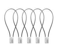 SISAV Lot de 5 cadenas à combinaison à câble à 4 chiffres - 50 cm de diamètre pour casier de gym, casque, armoire de classement, boîte à outils, valise, sac à dos - 5 mm de diamètre - Argenté