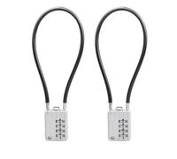 SISAV Serrure à câble long de 30cm/12pouces avec cadenas à combinaison à 4 chiffres,câble de sécurité réinitialisable,pour bagages,valises,armes,casques - couleur argentée