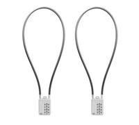 SISAV Serrure à câble long de 50cm/20pouces avec cadenas à combinaison à 4 chiffres,câble de sécurité réinitialisable,pour bagages,valises,armes,casques - couleur argentée