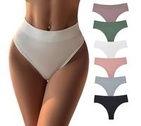 SISAY Culottes Femme sans Coutures String Brésilien Haute Taille Invisible Slip Lot de 6 Pièces Grandes Tailles Élastiques Microfibre Douce Respirante Style Sexy Confortable