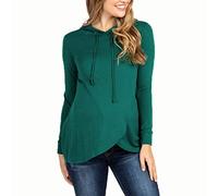 SISAY Sweat Maternité Vetement Enceinte Grossesse Hiver Sweat-Shirt à Capuche Femme Grande Taille Tee Shirt Allaitement Tunique Portefeuille Haut Asymetrique Fluide Blouse Automne Mode Pull Printemps