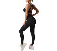 SISAY Tenue de Sport Femme Ensemble Running Pantalon Legging et Crop Top Dos Nu Sexy Vetement Musculation 2 Pièces Survêtement Entraînement pour Yoga Pilate Jogging Gym Fitness Danse Sweatsuit Ete