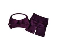 SISAY Tenue de Sport Femme Ensemble Running Short et et Crop Top Col Halter Dos Nu Vetement Musculation 2 Pièces Survêtement Entraînement pour Yoga Pilate Jogging Fitness Danse Sweatsuit Gym Outfits