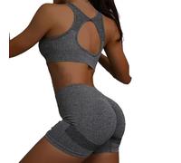 SISAY Tenue de Sport Femme Ensemble Running Short et et Soutien Gorge Brassiere Vetement Musculation 5 Pièces Survêtement Entraînement pour Yoga Pilate Jogging Fitness Danse Sweatsuit Gym Outfits Ete