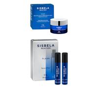 Sisbela Lot de 2 crèmes faciales revitalisant et restructurant Reafirm 50 ml avec acide ribonucléique RNA + 2 ampoules faciales Spray Flash Tensor Effect Reafirm 2 ml. Tous types de peaux. Deliplus -