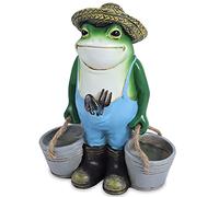 SisBroo Décoration de jardin grenouille, statue de jardin grenouilles pour cour, jardin, décoration intérieure ou extérieure et cadeau de pendaison de crémaillère