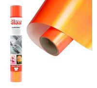 Siser Aurora - Irisé Orange Fluo 30x50 cm per Tissus| Film Thermique Facile à Appliquer avec fer à repasser ou presse chauffante, Compatible avec traceur de découpe