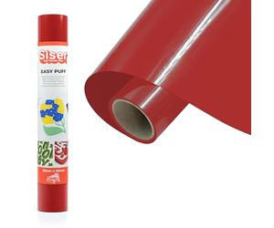 Siser Easy Puff - Vinyle thermocollant Rouge 50 x 30 cm, flex de découpe à effet 3D, compatible avec les machines de découpe