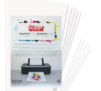 Siser EasyColor DTV Pack 5+5, Vinyle thermo-transfert thermocollant imprimable avec imprimantes à jet d’encre, Blanc