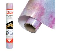 Siser EasyPattern PLUS Glitter - Vinyle thermocollant Abstract Rainbow 50 x 30 cm, flex de découpe pailleté scintillant avec motifs pré-imprimés, compatible avec les machines de découpe