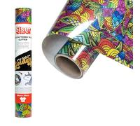 Siser EasyPattern PLUS Glitter - Vinyle thermocollant Tropical Rainbow 50 x 30 cm, flex de découpe pailleté scintillant avec motifs pré-imprimés, compatible avec les machines de découpe
