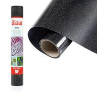 Siser Glitter Black, 30 cm x 0,5 m, vinyle thermocollant pailleté pour la personnalisation de tissus, vêtements et accessoires, loisirs créatifs, facile à découper