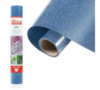 Siser® Glitter Blue, 30 cm x 0,5 m, vinyle thermotransférable thermocollant pailleté pour la personnalisation des tissus, vêtements et accessoires, loisirs créatifs, facile à couper